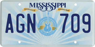 MS license plate AGN709