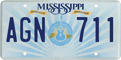 MS license plate AGN711