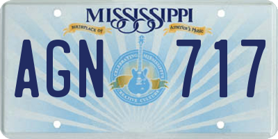 MS license plate AGN717