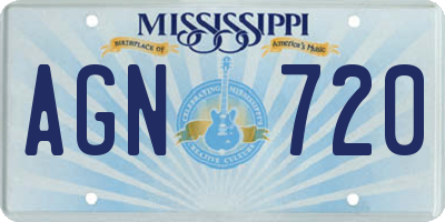 MS license plate AGN720
