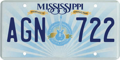 MS license plate AGN722