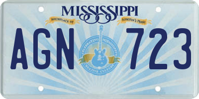 MS license plate AGN723