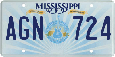 MS license plate AGN724