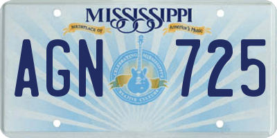 MS license plate AGN725