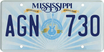 MS license plate AGN730