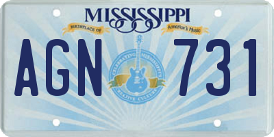 MS license plate AGN731