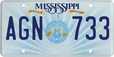 MS license plate AGN733
