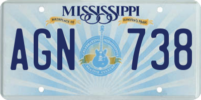 MS license plate AGN738