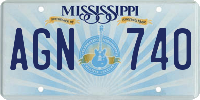 MS license plate AGN740