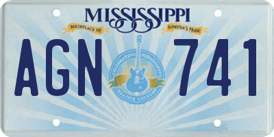 MS license plate AGN741