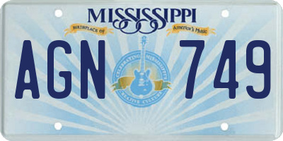 MS license plate AGN749