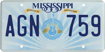 MS license plate AGN759