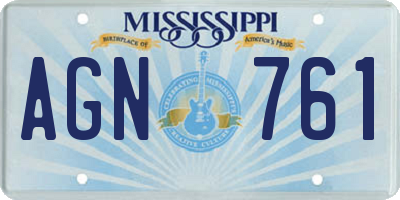MS license plate AGN761
