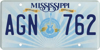 MS license plate AGN762