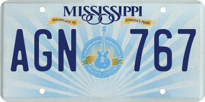 MS license plate AGN767