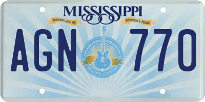 MS license plate AGN770