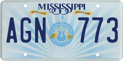 MS license plate AGN773