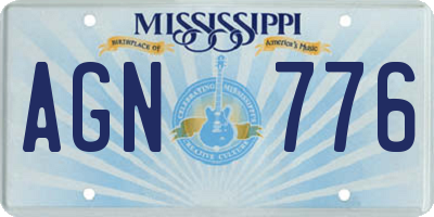 MS license plate AGN776