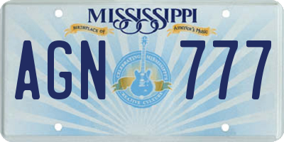 MS license plate AGN777
