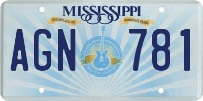 MS license plate AGN781