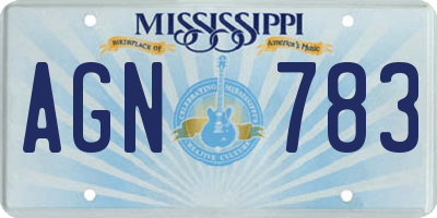 MS license plate AGN783