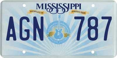 MS license plate AGN787