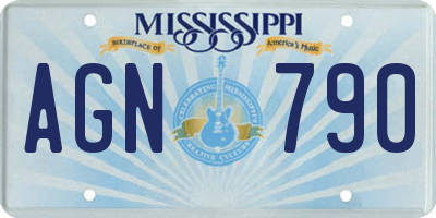 MS license plate AGN790