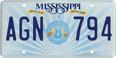 MS license plate AGN794