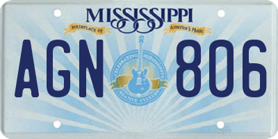 MS license plate AGN806