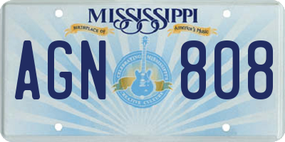 MS license plate AGN808