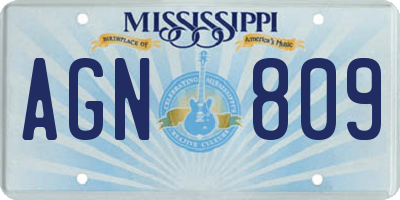 MS license plate AGN809