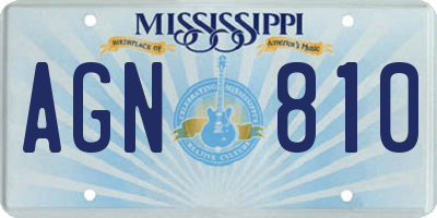 MS license plate AGN810