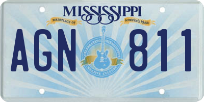 MS license plate AGN811