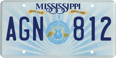 MS license plate AGN812