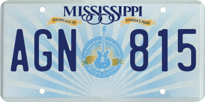 MS license plate AGN815