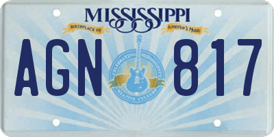 MS license plate AGN817