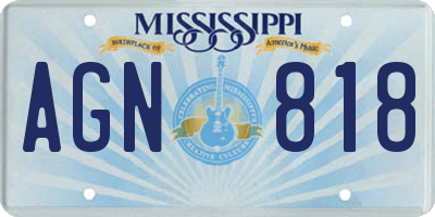 MS license plate AGN818