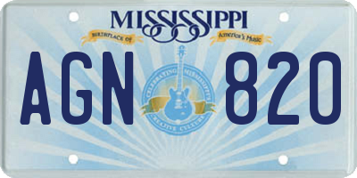 MS license plate AGN820