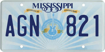 MS license plate AGN821
