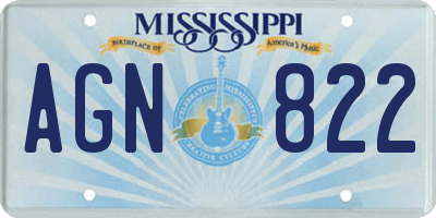 MS license plate AGN822