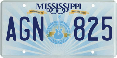 MS license plate AGN825
