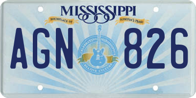 MS license plate AGN826