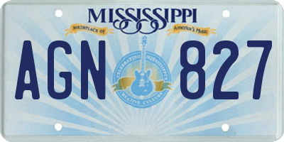MS license plate AGN827