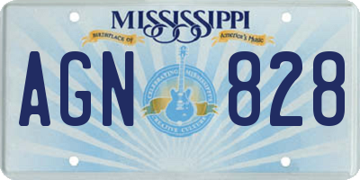 MS license plate AGN828
