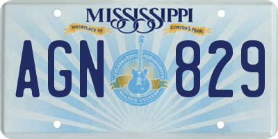 MS license plate AGN829