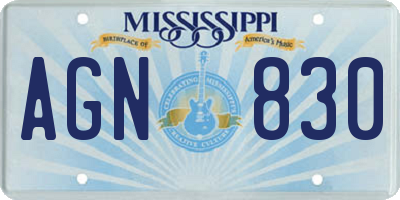 MS license plate AGN830