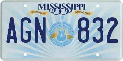 MS license plate AGN832