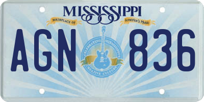 MS license plate AGN836
