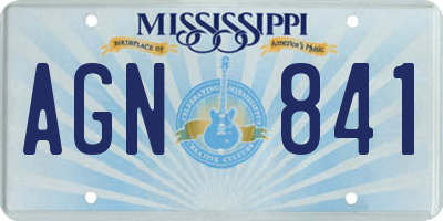 MS license plate AGN841