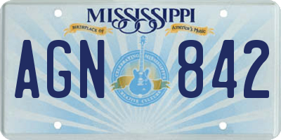 MS license plate AGN842